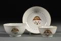 Three Eagledecorated Chinese Export Porcelain Teaware Items