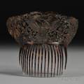 Eagle and Floral Carved Tortoiseshell Ladys Hair Comb