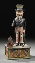 Painted Cast Iron Uncle Sam Mechanical Bank