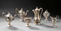 Sixpiece Floral Repousse Silver Tea and Coffee Service