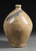 Stoneware Jug with Incised Cobaltdecorated Ringnecked Pheasant