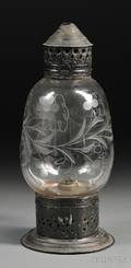 Tin and Etched Glass Lantern