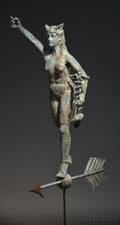 Monumental Gilt Copper Allegorical Figural Weathervane