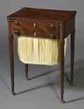 Federal Carved Mahogany and Mahogany Veneer Work Table