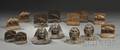 Seven Pairs of Cast Bronze Native American Cowboys and Western Themed Bookends
