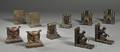 Five Pairs of Cast Metal Bookends
