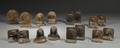 Eight Pairs of Cast Bronze Native American Portrait Bookends