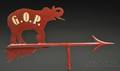 Painted Sheet Brass Political Grand Old Party Elephant Weathervane