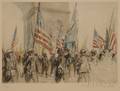 D Charles Fouqueray French 18691956 American Troops Parading Under the Arc de Triomphe Following WWI