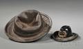 Two Small Cast Iron Armistice and GAR WWI Commemorative Hats