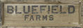 Painted sign for  Bluefield Farms