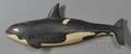 Carved and Painted Wooden Orca Plaque