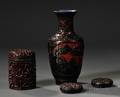 Four Cinnabar Lacquer Items