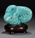 Compound Turquoise Boulder with Wood Stand