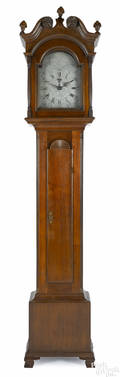 Philadelphia Pennsylvania Chippendale walnut tall case clock late 18th c