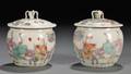 Pair of Porcelain Covered Jars