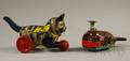 Marx Lithographed Tin Cat with Ball Toy and a Japanese Windup Billy The Ball Blowing Magic Whale Toy