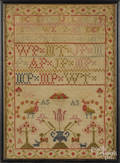 Silk on linen sampler