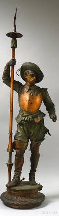 Patinated Cast Metal Figure of a Spanish Conqueror