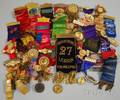 Approximately Twentysix 19th and Early 20th Century Organization and Fraternal Ribbons and Badges
