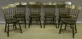 Set of Six Blackpainted and Decorated Windsorstyle Side Chairs