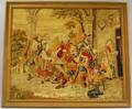 Framed Needlework Tavern Scene with Cavaliers