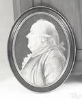Charcoal and pastel on paper oval profile portrait of a gentleman late 18th c