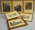 Six Framed Landscape Works on Paper Paul Sollmann German 18861950 Rothenburg o Tauber Markusturm