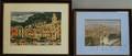 Two Framed European Watercolors Jajce of Bosnia and Herzegovina 1966 Overlooking the Pliva River