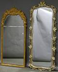 La Barge Georgianstyle Silver Giltgesso and Wood Mirror and a Rococostyle Giltgesso and Wood Twopart Mirror