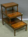 Georgianstyle Mahogany Library Steps with Gilttooled Leatherinset Treads