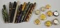 Ten Assorted Fountain Pens and a Group of Watches