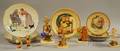 Eleven GoebelHummel Ceramic Items and a Set of Four GorhamNorman Rockwell Porcelain Plates