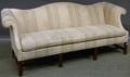 Southwood Chippendalestyle Upholstered Camelback Carved Mahogany Sofa