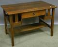 Arts  Crafts Oak Slatsided Library Table