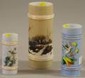 Three Late Victorian Handpainted Floral and Birddecorated Opaque Glass Vases