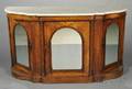 Provincial Walnut Inlaid Credenza with Marble Top