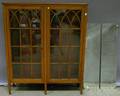 Federalstyle Glazed Inlaid Mahogany Twodoor Display Cabinet