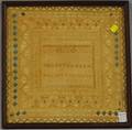 Framed European 1842 Needlework Sampler