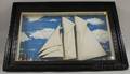 Framed Twomasted Sailing Yacht Diorama