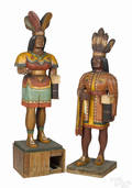 Pair of carved and painted cigar store figures mid 20th c