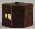 Inlaid Mahogany Veneer Hexagonal Tea Caddy