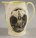 Transferdecorated Liverpool Pottery Creamware Jug