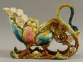 Fantastical Majolica Figural Centerpiece Bowl