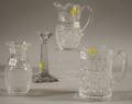 Four Colorless Cut Glass Items