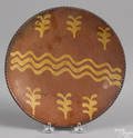 Pennsylvania redware pie plate 19th c