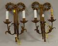 Pair of Neoclassicalstyle Tin Twolight Wall Sconces