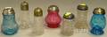 Seven Late Victorian Art Glass Sugar Casters