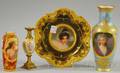 Four Assorted Continental HandPainted Portraitdecorated Porcelain Items