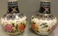 Pair of Large Modern Japanese Polychromedecorated Porcelain Vases